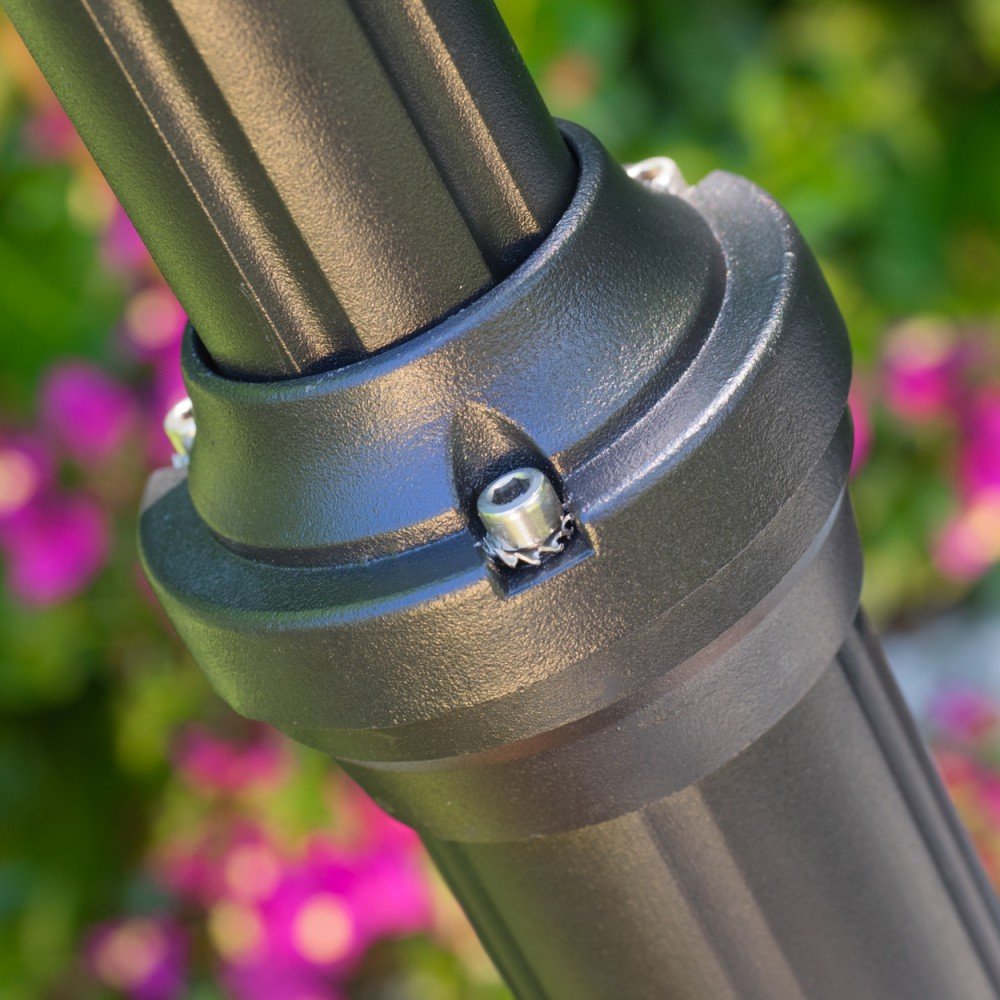 Lampada da esterno/da giardino Hongkong, candelabro in stile antico, fusione di alluminio in nero opaco, vetro, luce di percorso a 3 bracci, regolabile in altezza, retrò, E27, IP44, senza lampadina