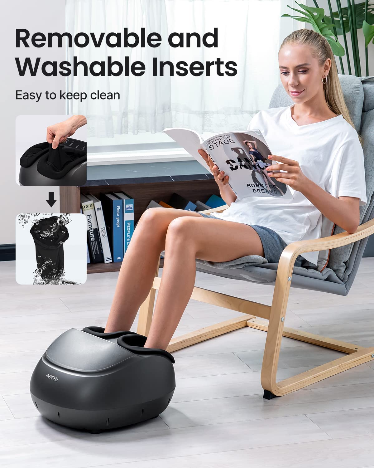 RENPHO Foot Massager Corded Electric Machine with Heat, Shiatsu Deep Kneading, Multi-Level Settings, Delivers Relief for Tired Muscles and Plantar Fasciitis, Birthday Gift for Men Women RENPHO Foot Massager Corded Electric Machine with Heat, Shiatsu Deep Kneading, Multi-Level Settings, Delivers Relief for Tired Muscles and Plantar Fasciitis, Birthday Gift for Men Women