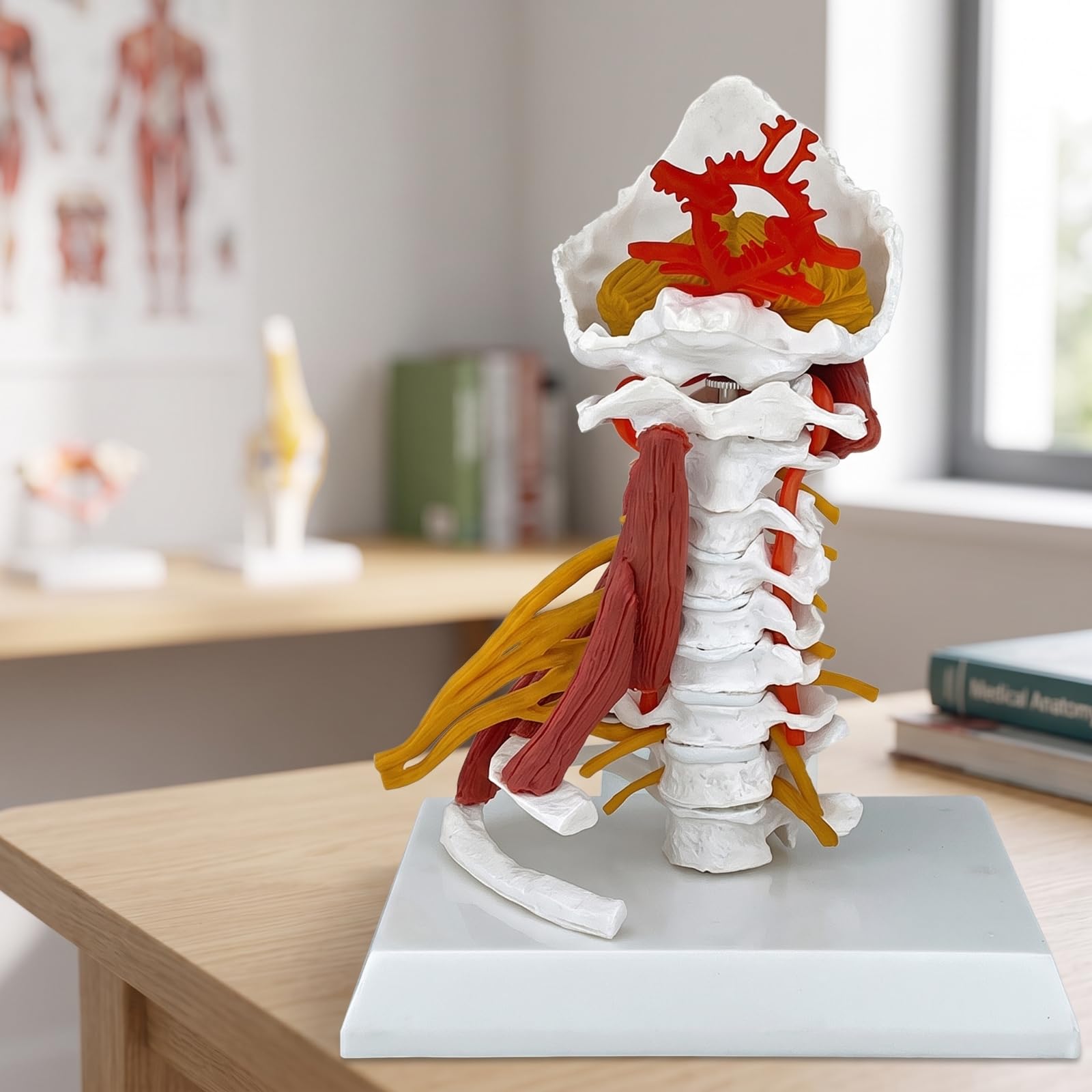 Modello di Vertebra Cervicale con Nervi e Muscoli Smontabile Modello Della Colonna Cervicale Umana Alta Precisione per Studio Medico