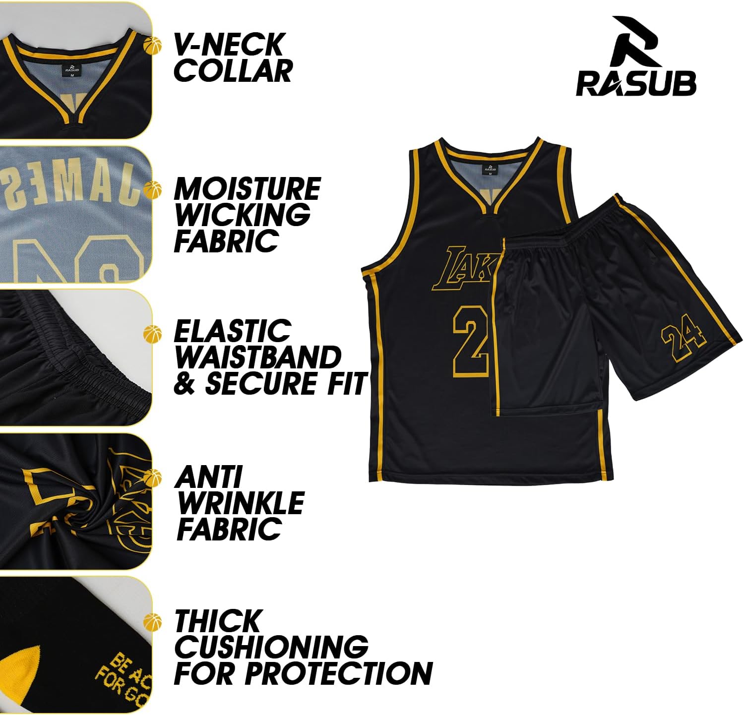 Kids Basketball Jersey 2 Piece Kit Sleeveless Youth Fan Jersey Girls/Boys 2-14 Years Outfit - Image 2