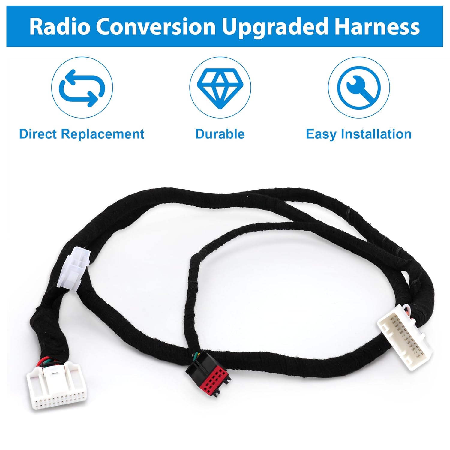 HVAC 7 Speed 5.0" RA1 RA2 to 8.4" Touch Screen Display RA3 RA4 Navigation 4C Radio Uconnect Upgrade Conversion Wiring Harness for Ram Truck 4th Gen 1500 2500 3500 2013-2023