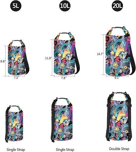 Miniatura 8 de OMGear Mochila impermeable, bolsa impermeable para teléfono, 40, 30, 20, 10 y 5 L, flotante, saco seco para kayak, lancha, vela, piragüismo,