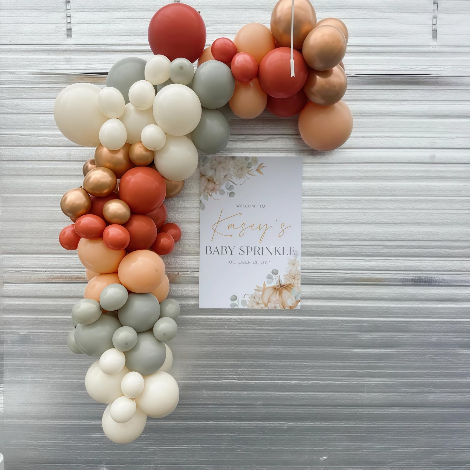 Zestaw jesiennego łuku balonowego, 122 szt., girlanda balonowa na Święto Dziękczynienia, beżowa, burgundowa, zakurzona zieleń, kość słoniowa, białe, metaliczne złote balony na jesień, urodziny, żniwa