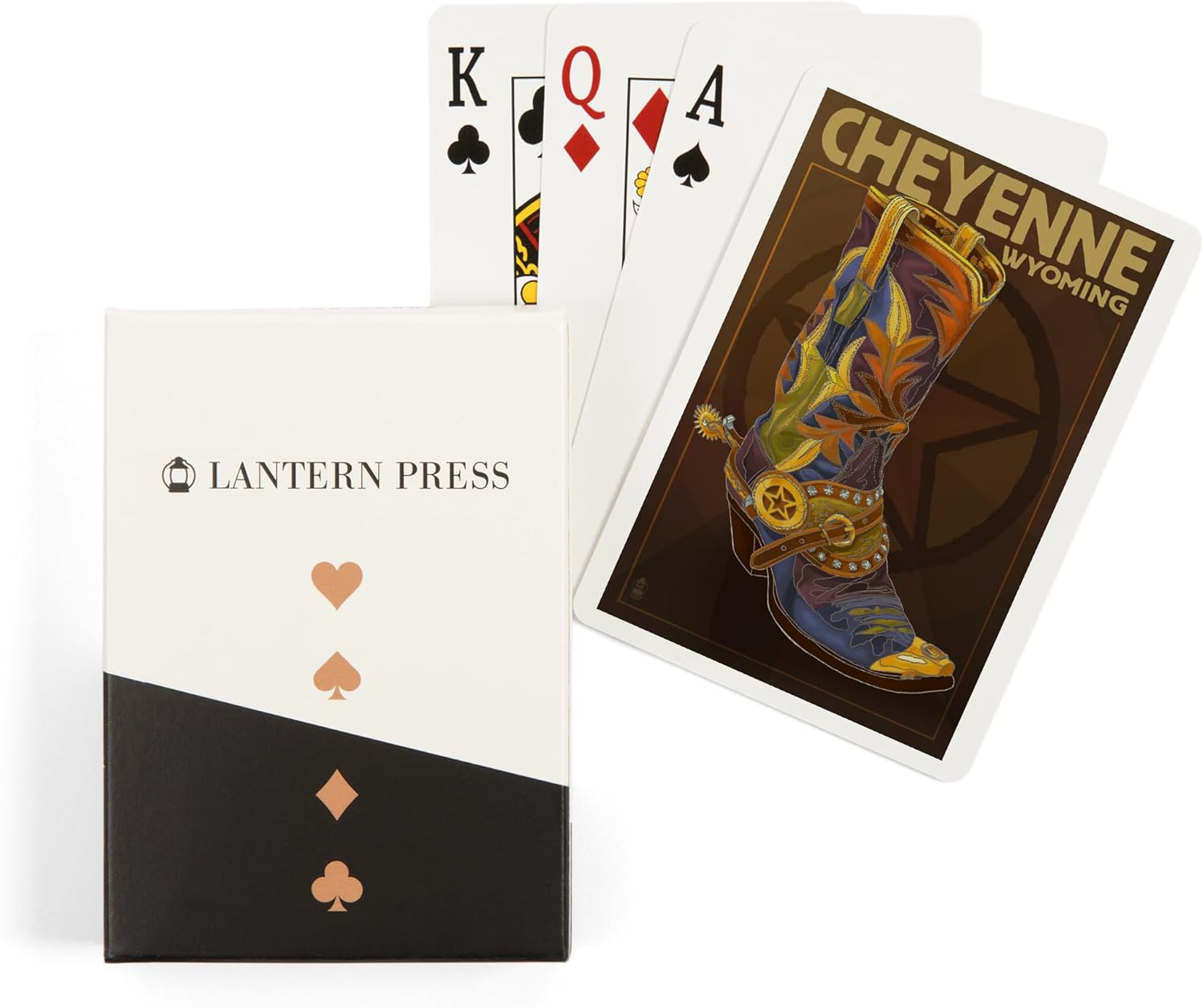Lantern Press Cheyenne, Wyoming, Boot and Star, 52 Playing Cards for Adults, Poker Size Card Deck