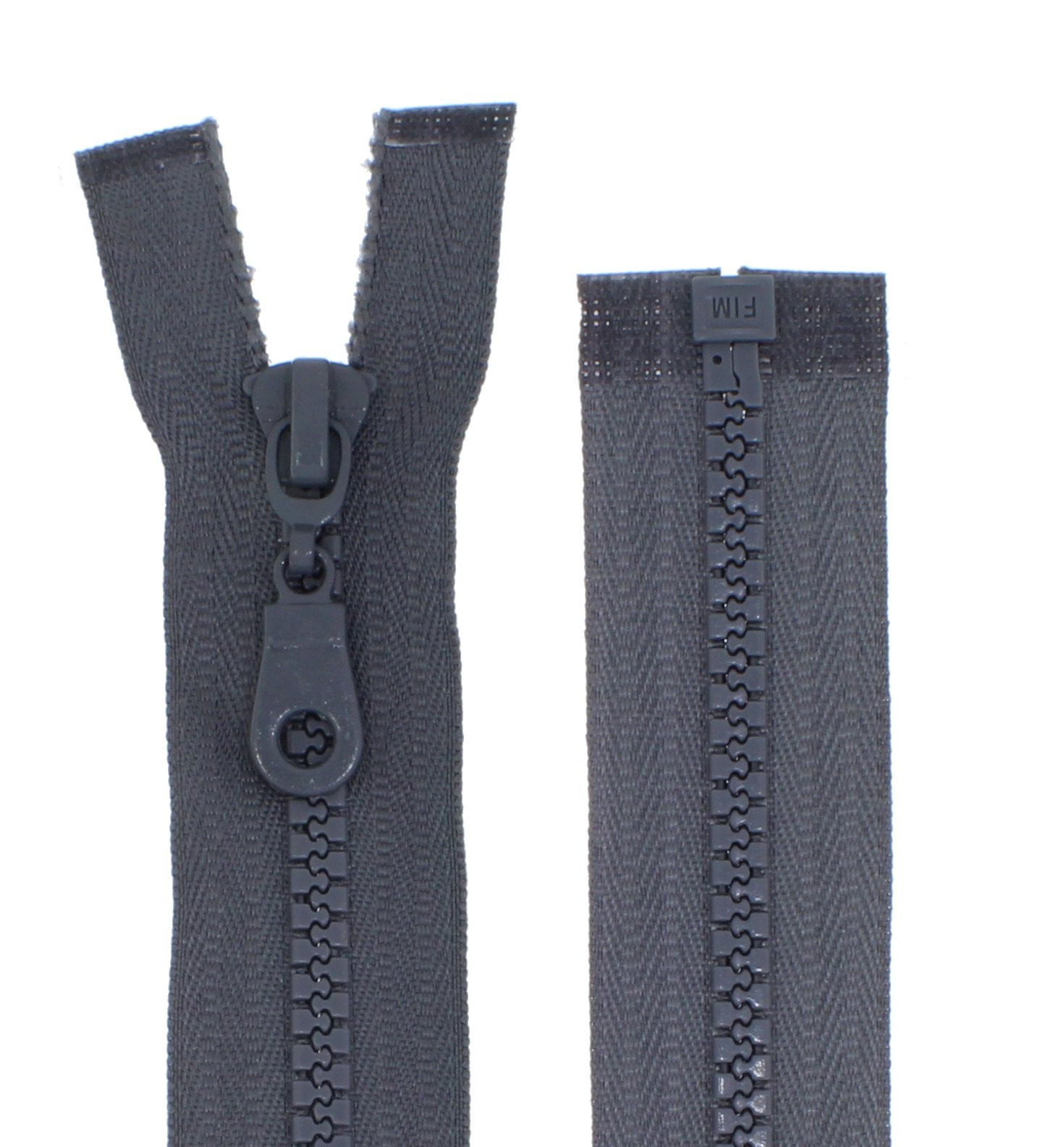Reißverschluss Teilbar, 40 Cm Grau, Maschenweite 5 Mm, Breite 3 Cm, Für Jacken & Taschen, Kunststoff/Metall