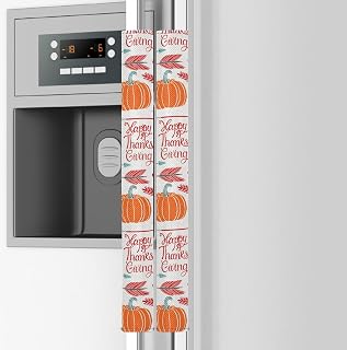 Emelivor Thanksgiving Day Refrigerator Door Handle Cover Set of 2 - Decor Protector for Kitchen Appliance Handles for Ovens, Dishwashers.Keep Off Smudges, Food Stains