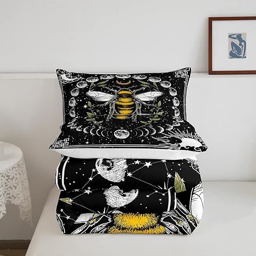 Miniatura 5 de Erosebridal Juego de edredón de abeja tamaño Queen, juego de ropa de cama con temática de animales, edredones y juegos de edredón del zodiaco