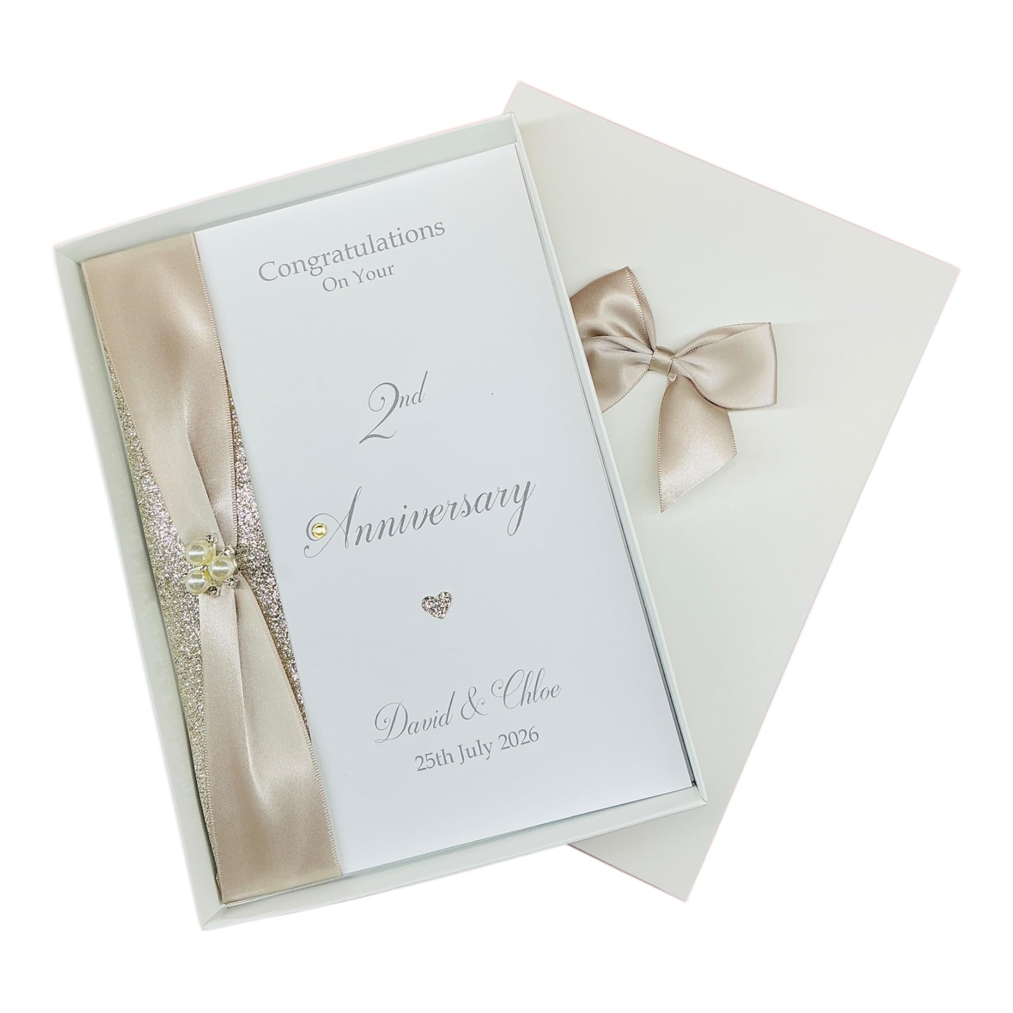 2nd Wedding Anniversary Greeting Card Personalised Cotton 2 Year โ RA 2