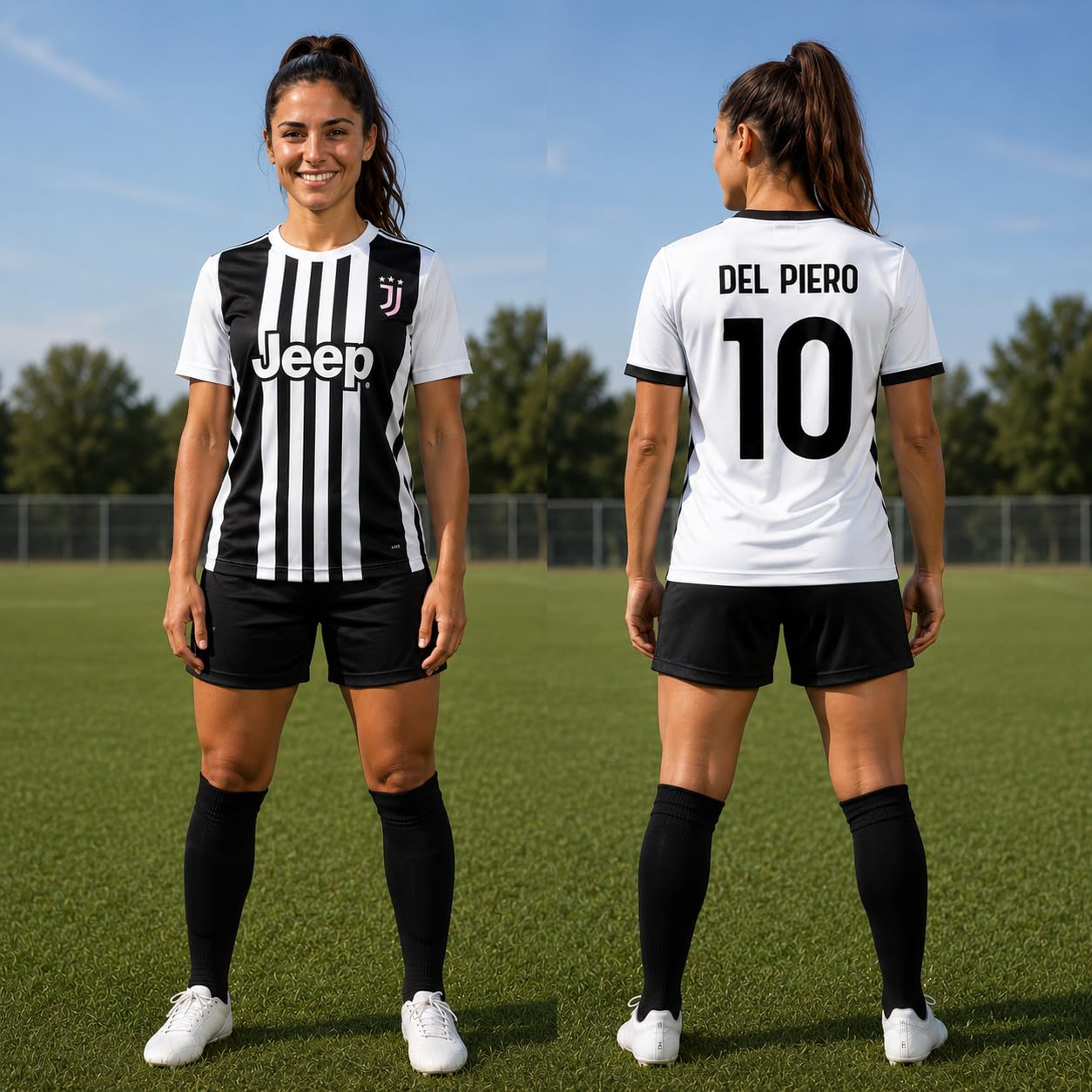 JUVENTUS Completo Calcio Personalizzabile | Replica Campionato Calcio Serie A | Maglia Pantaloncino e Calzettoni PS 40525