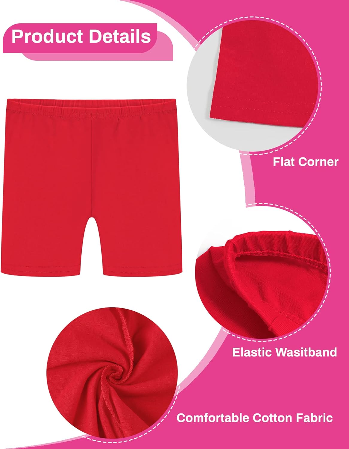 Auranso Girls Bike Shorts Cartwheel Breathable and Safety Biker Under Dress Dance Shorts Kids Clothes - Image 4