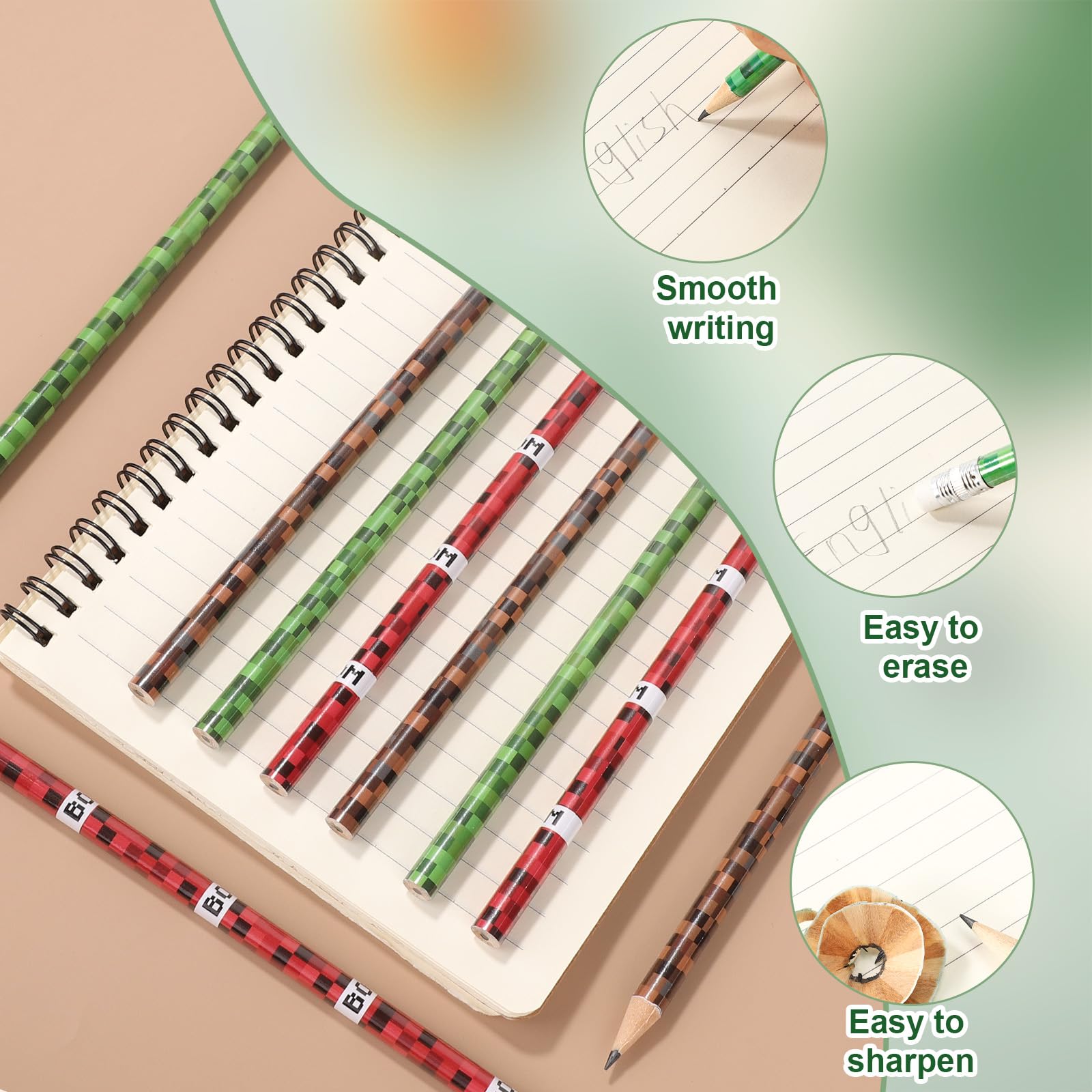 Block Camouflage Pixel Design Pencils - February 2026