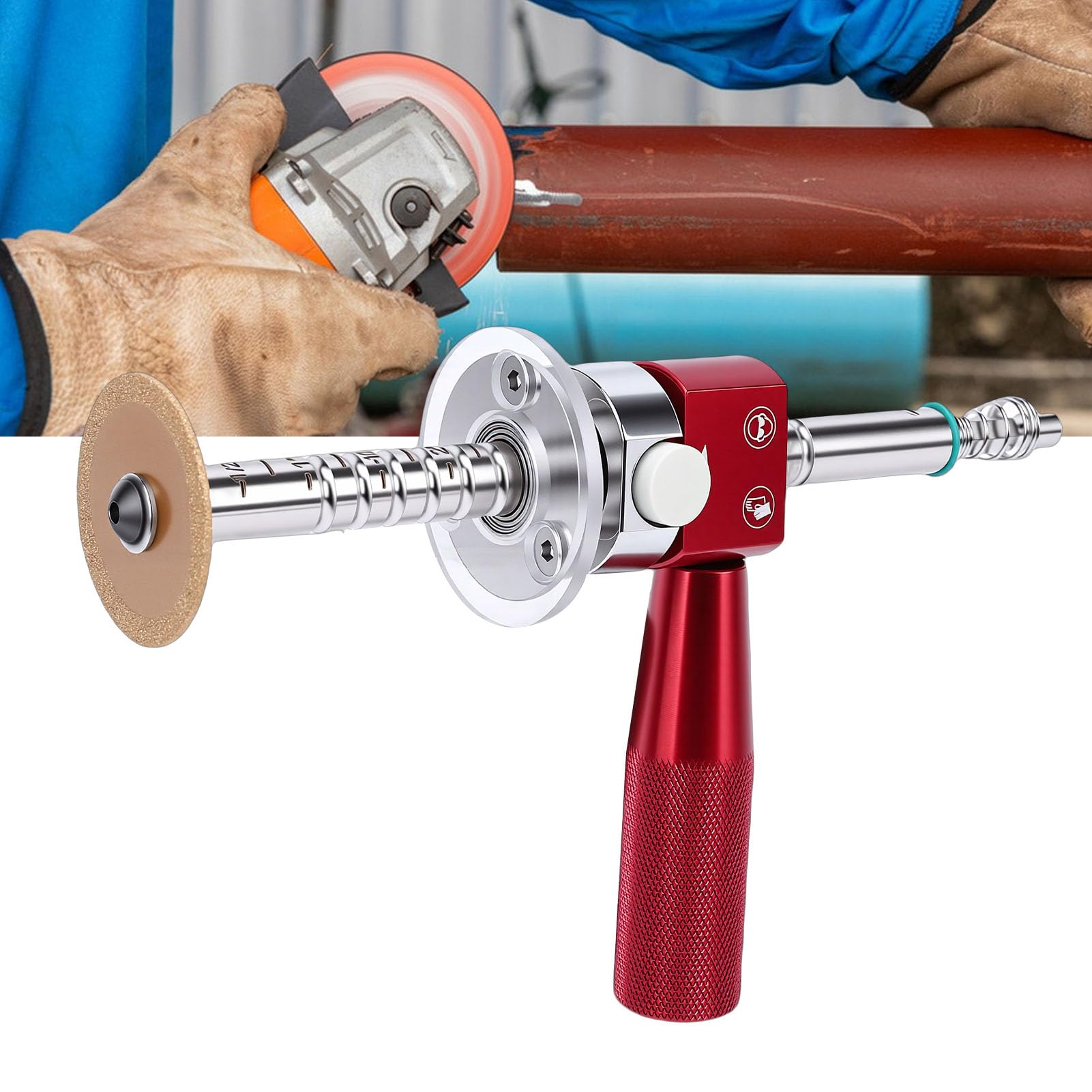 Cortatubos Interior, Cortatubos de Posicionamiento Interior de Tubo, Interno Ajustable 6-105 Mm con de Acero Inoxidable para Cortar Tuberías de Plástico PVC ABS