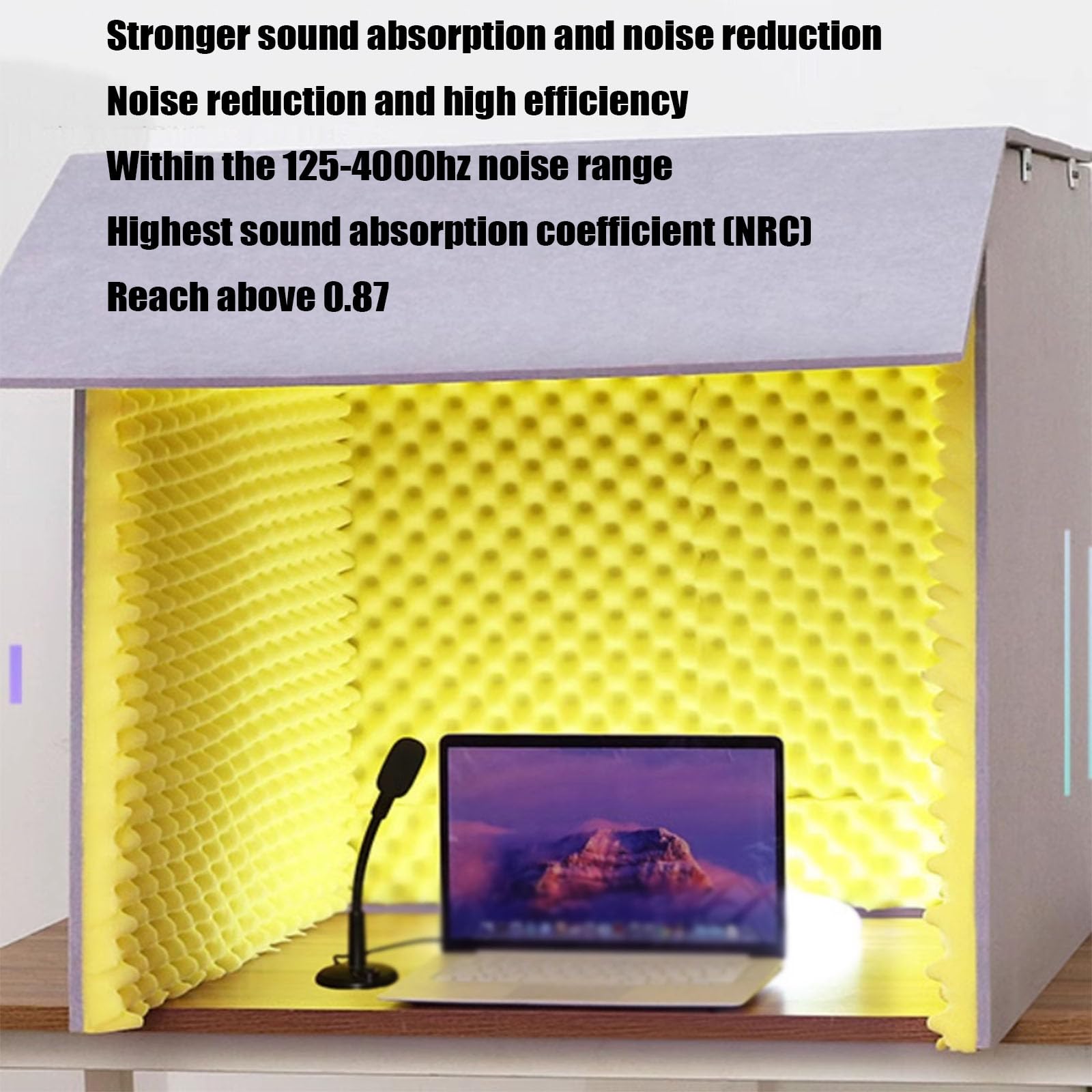 Cabina insonorizada portátil de Escritorio - Cabina Verde para grabación Vocal con cancelación de Ruido, Ideal para oficinas en casa y Estudios de grabación.
