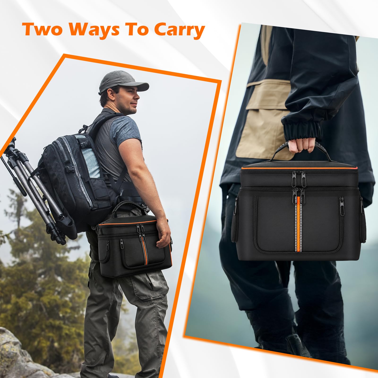 Tragbare Tragetasche, kompatibel mit Jackery Explorer 500 V2, wasserdichte Reisetasche Aufbewahrungstasche mit Taschen für Powerstation Solargenerator, Ladekabel und Zubehör
