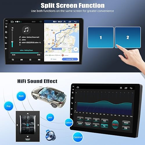 Miniatura 7 de Estéreo de coche 2G+64G Android 13 para Jeep Grand Cherokee WK 2008-2013 con Apple Carplay Android Auto, pantalla táctil HD de 9 pulgadas con WiFi,