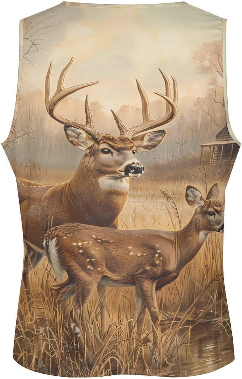 Whitetail Deer by Cabin Mens Breathable Printed Tank Top 5XL