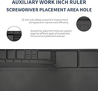 Vista 5 de HengTianMei -203 Alfombrilla de trabajo de reparación magnética negra resistente al calor, alfombrilla de soldadura de silicona grande que amplía