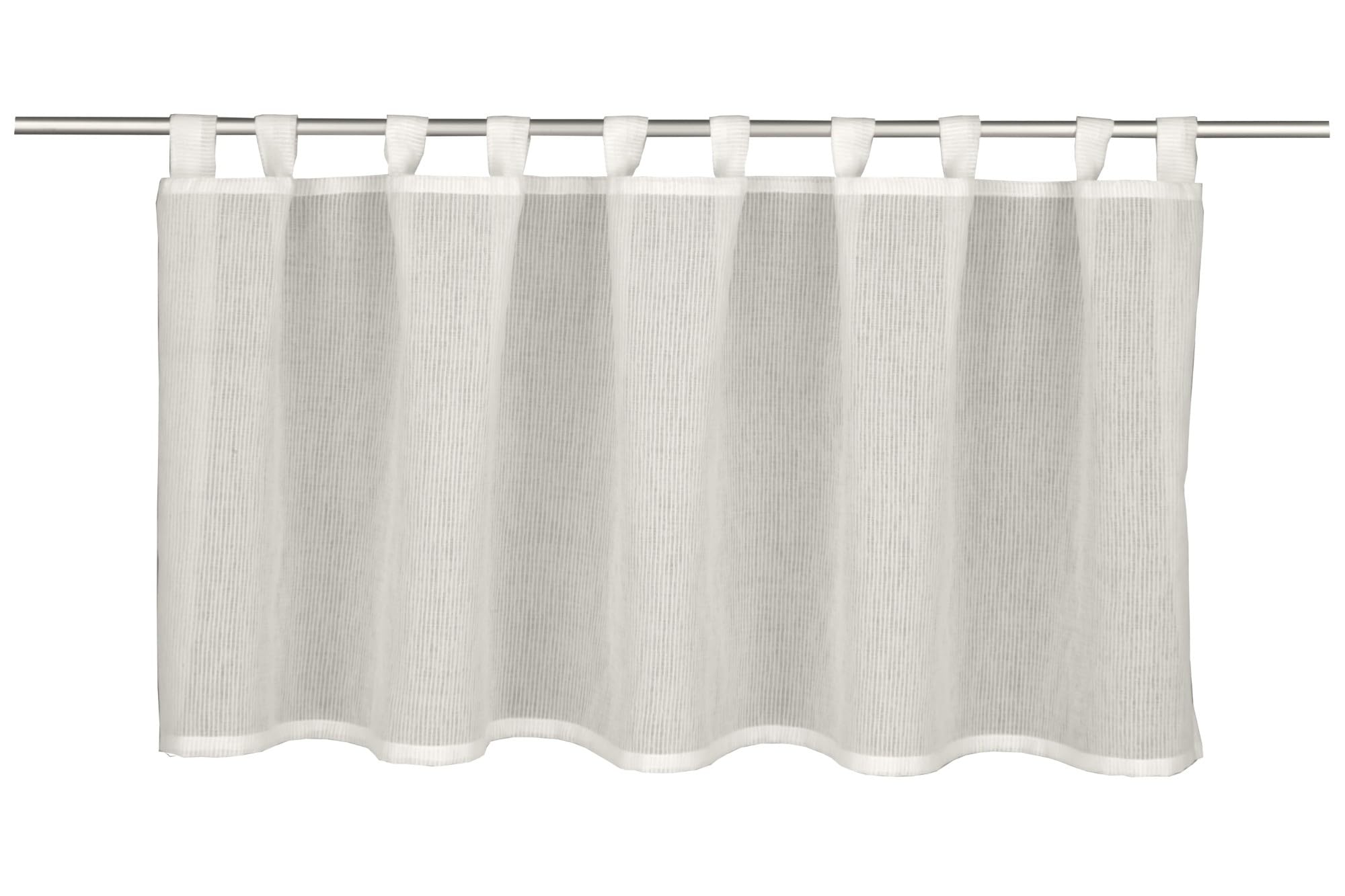 Gardinia Bistro Curtain Striped Design 140 x 48 cm White