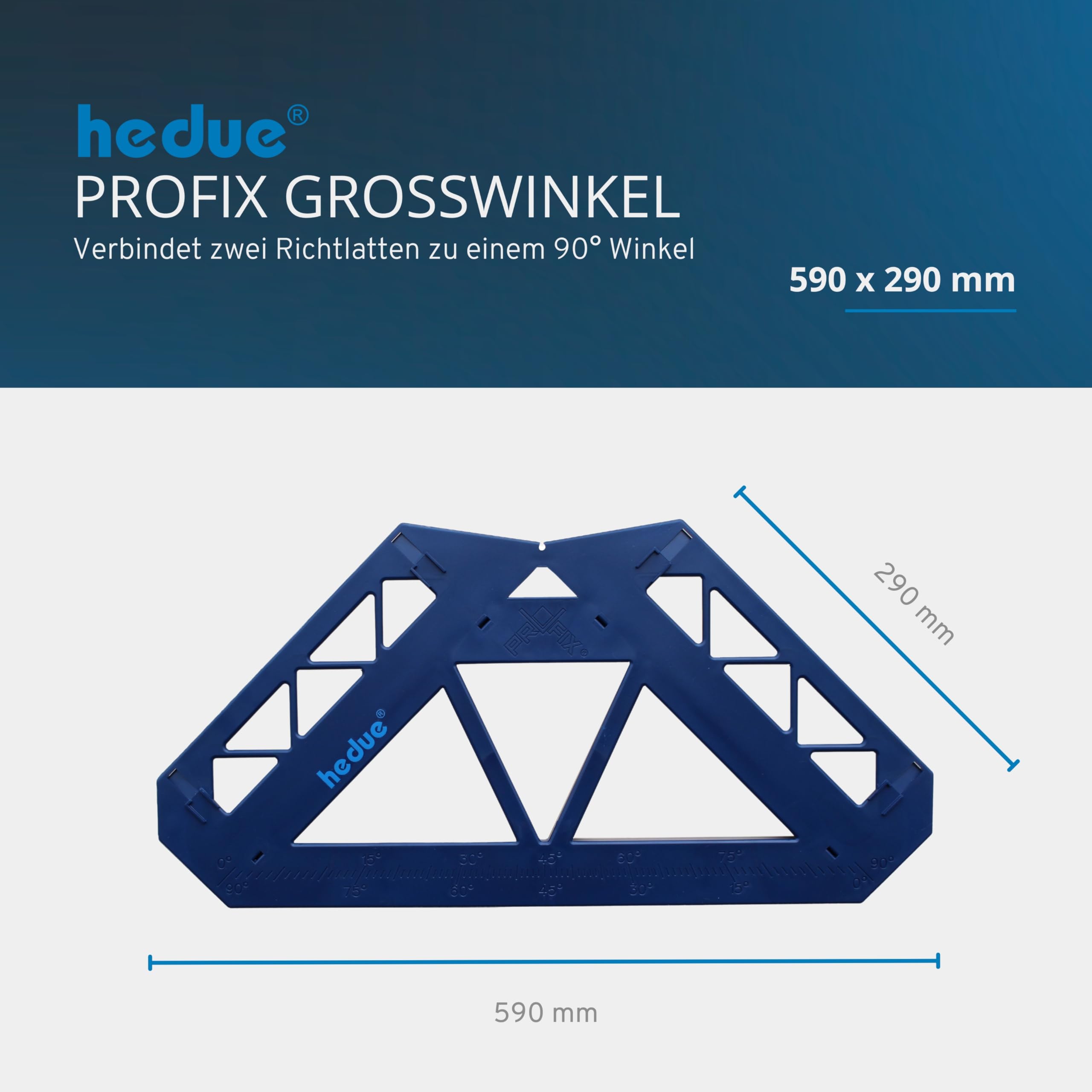 Profix Großwinkel - Allround Bauwinkel für 90° Verbindungen, Winkel groß zum Konstruieren von Winkeln im Großformat