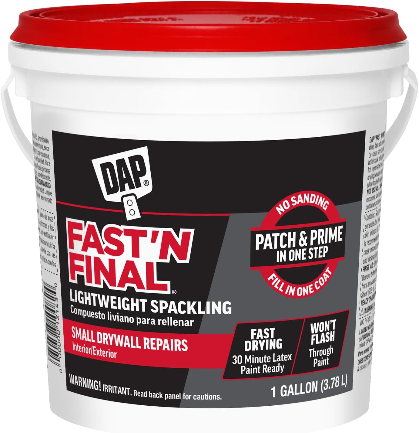 DAP Fast'N Final Lightweight Spackling, 1 gal, White