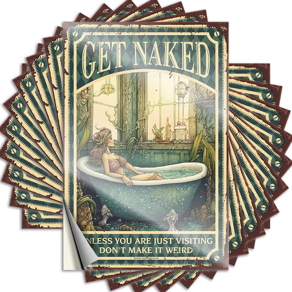 Mermaid Bathroom Decor Unless You are Just Visitino Don’t Make It Weird Tattoo Kitchen Decorations Self Adhesive | Western Bathroom Hard Vinyl Sticker Pack for Farmers(6X9CM)