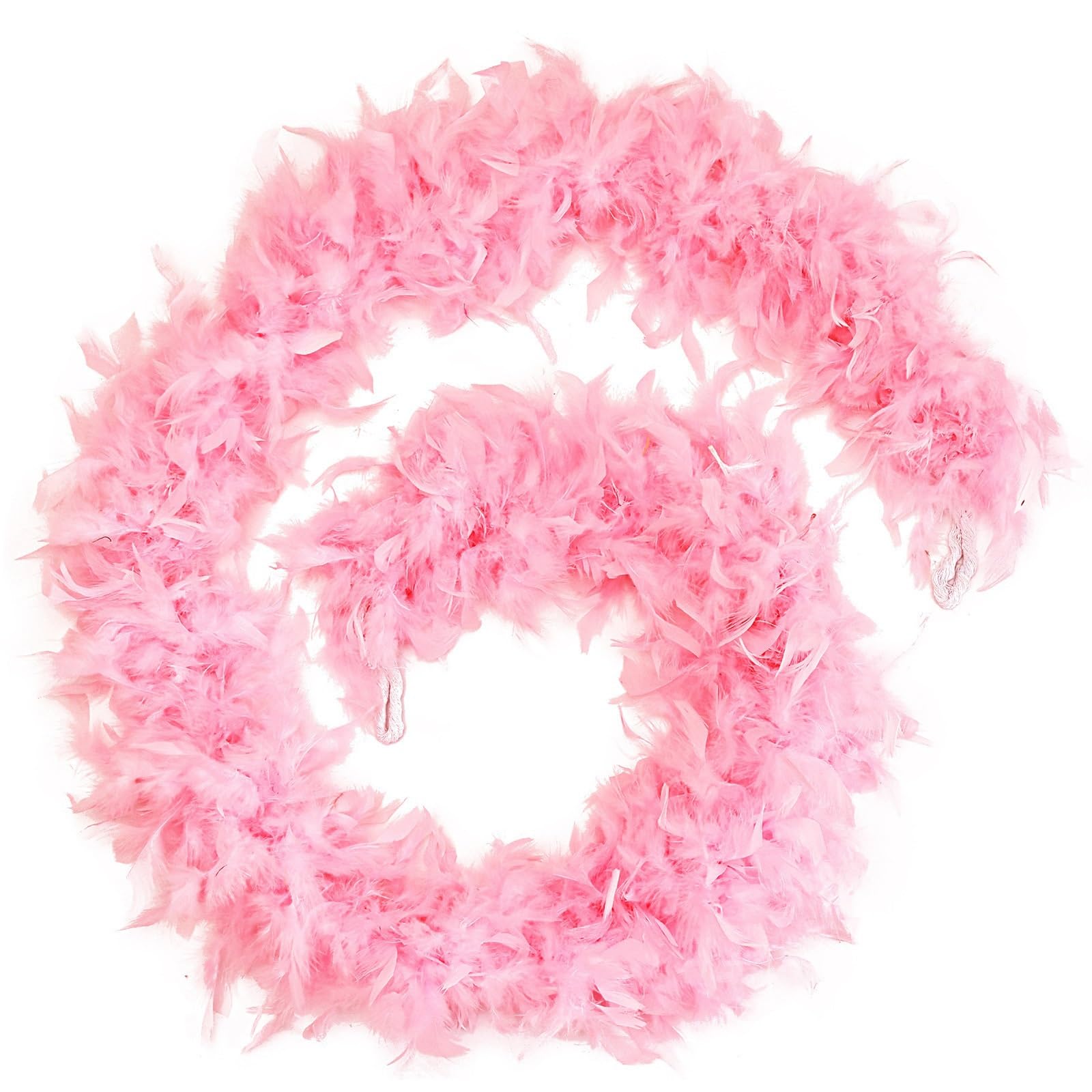 HAJHI 70.8in Feather Garland Diy Crafts Turkey Feather Scarf Bouquet Cake Packaging Costumes Accessories Feather Boa Vibe Props Wedding Party Bars(80g,Pink)