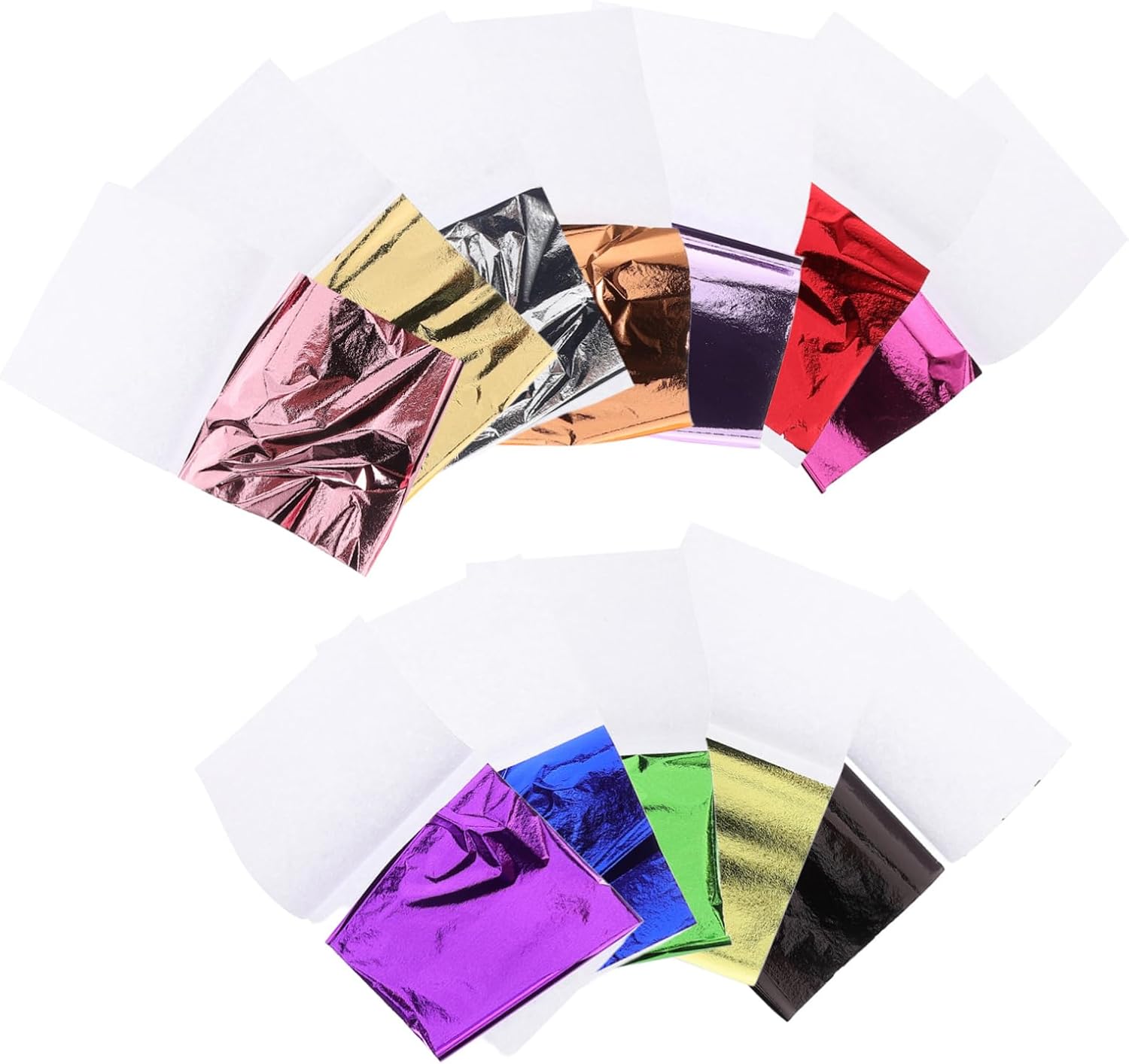 Beatifufu 120pcs Gold Foil Sheets Metallic Leaf Paper for Arts Crafts Nail Decoration and Projects Colors Each Easy to Apply and Trim for Beginners