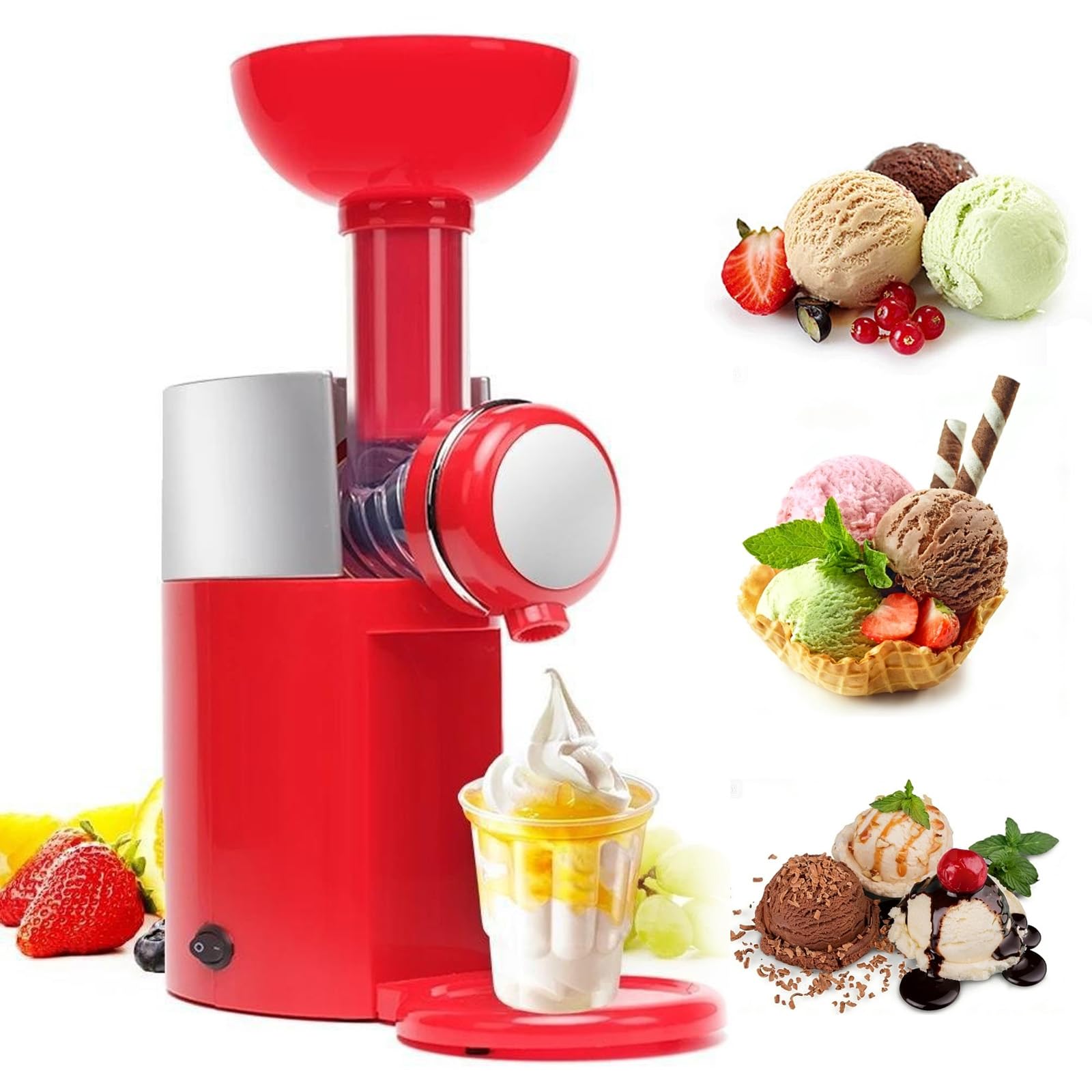 Frozen Fruit Soft Serve Maker 180 W kompresor Gelato Smoothie Jogurt Deser Maszyna do użytku domowego, zdrowy wegański, kompaktowy, łatwy do czyszczenia
