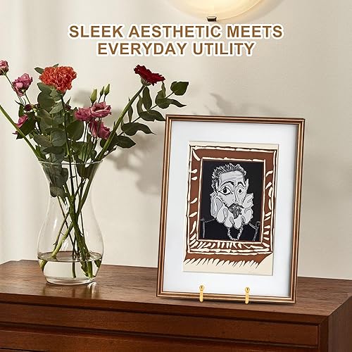 Miniatura 4 de Soporte de exhibición de caballete para platos, soportes grandes de 8 pulgadas, caballetes de alambre de metal trenzado para mostrar platos