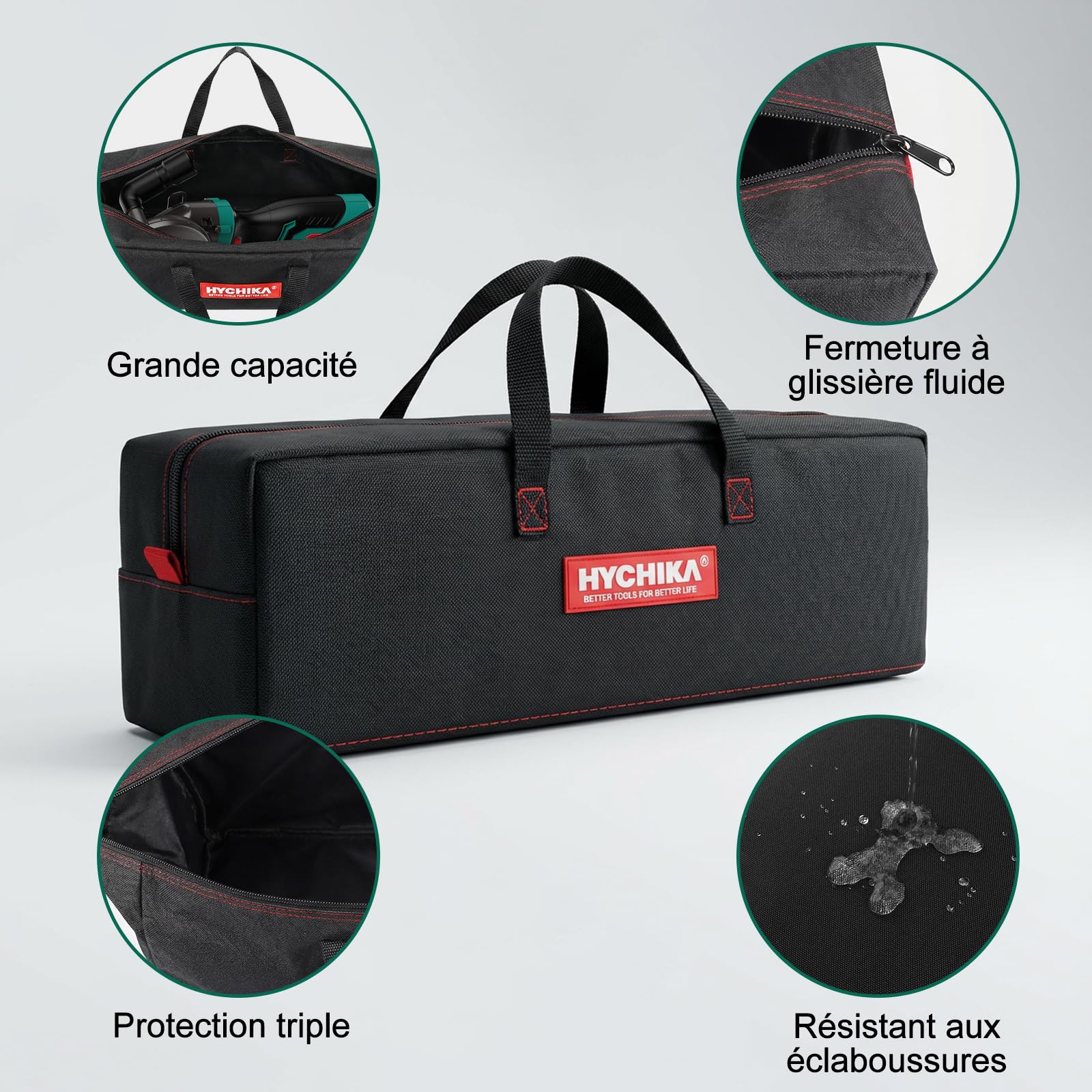 HYCHIKA Sega Circolare a Mano, Mini Sega Circolare 750W 3500 giri/min con Borsa da Trasporto, 3 Lame da Sega 115+125mm, Guida Parallela, Profondità di Taglio 48mm, per Legno, Metallo Dolce, Plastica
