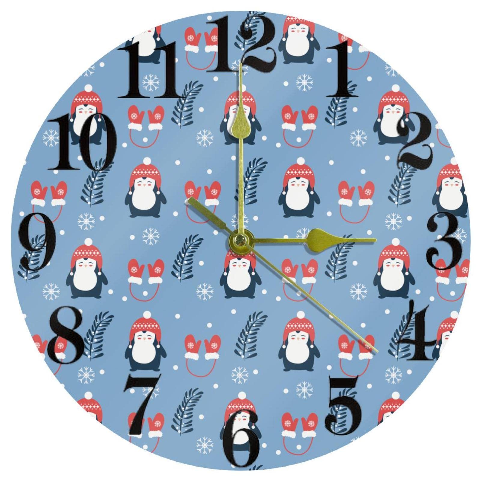 Horloge murale de Noël pingouin festive pour émerveiller la chambre des enfants