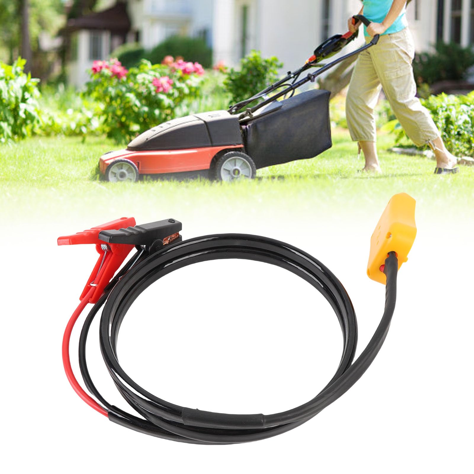 Qqmora Cables de Puente con Adaptador, Abrazaderas de Cable de Arranque de Batería de 8 AWG de 6 Pies para Baterías de 20 V, Automóviles, Camiones, SUV, Motocicletas, Alambre Reta