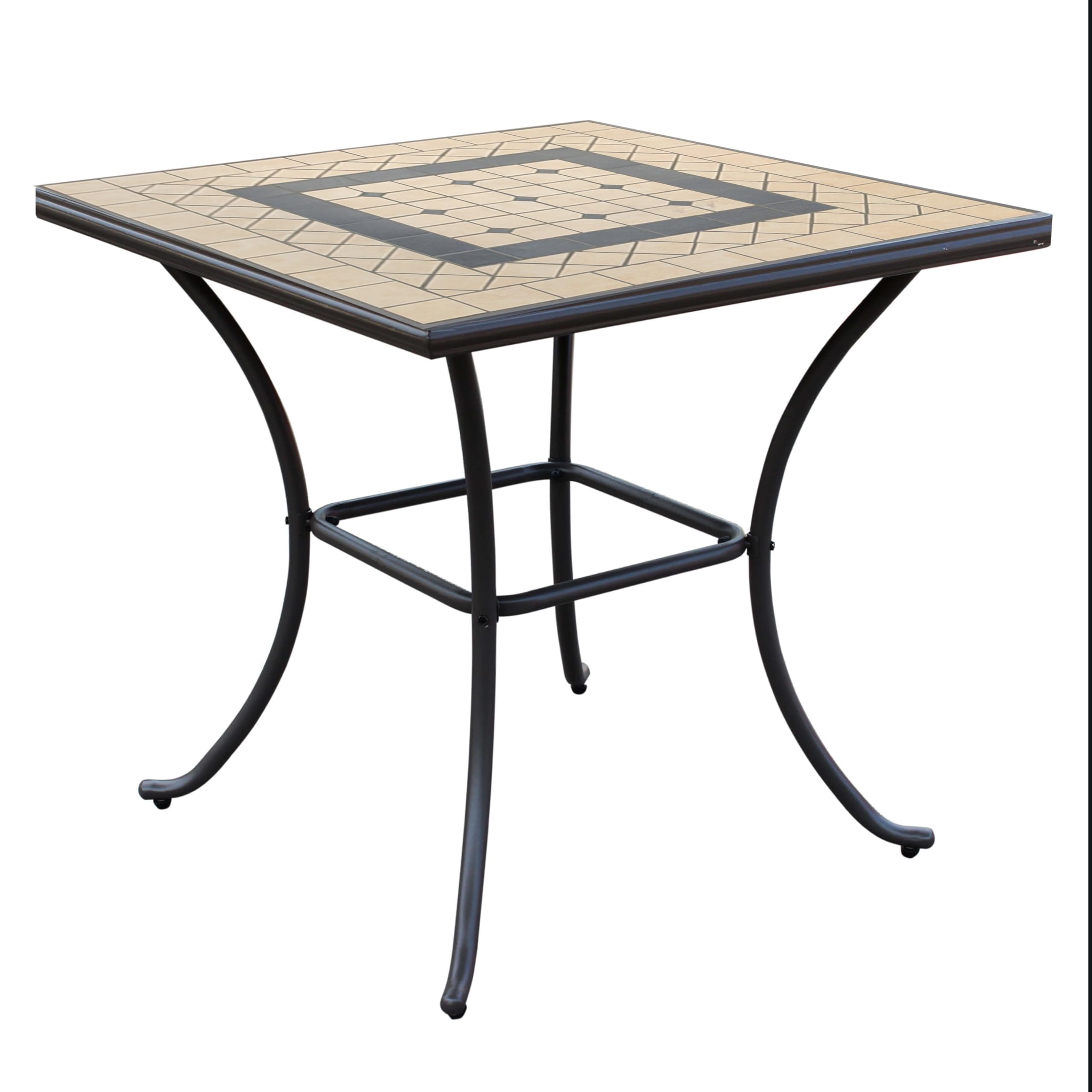 Tavolo da Giardino Quadrato con piano in Mosaico 80x80 - NEVIL Taupe
