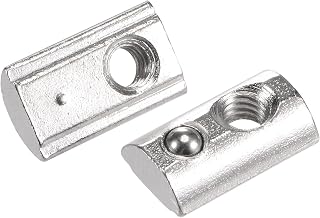 uxcell M4 T Slot Nuts Roll in Spring T-nut with Ball Carbon Steel for 2020 Series Aluminum Extrusion Profile Rail with 6mm Slot 15Pcs