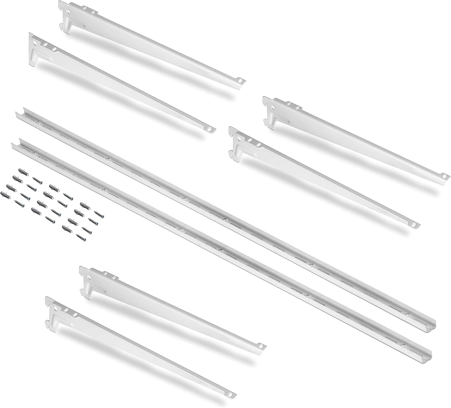 Emuca - Wall mounting Profiles and Shelf Brackets Jagmet, 280, Painted White, Steel