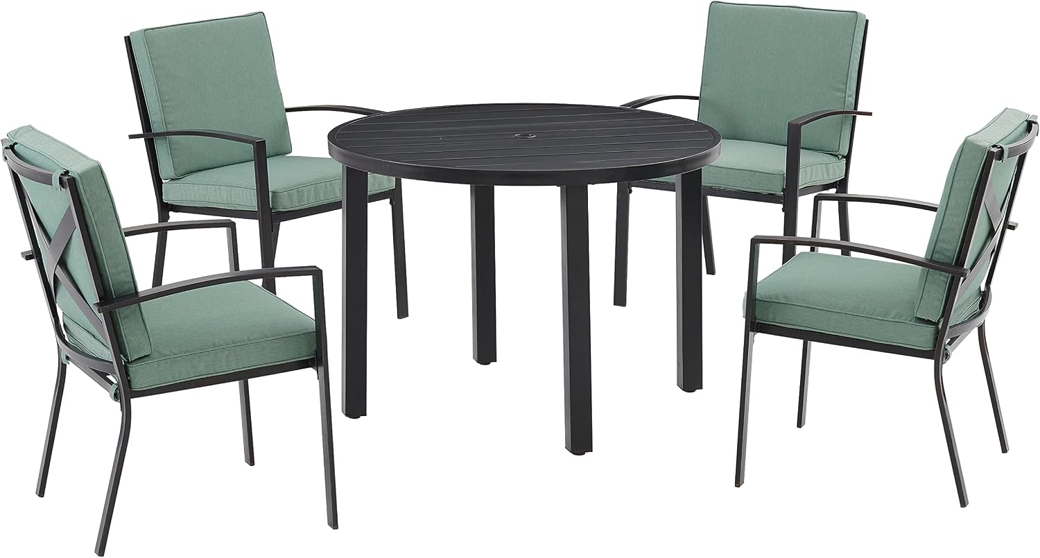 Amazon.com : Crosley Furniture Kaplan 5-Piece Outdoor Dining Set for 4 ...