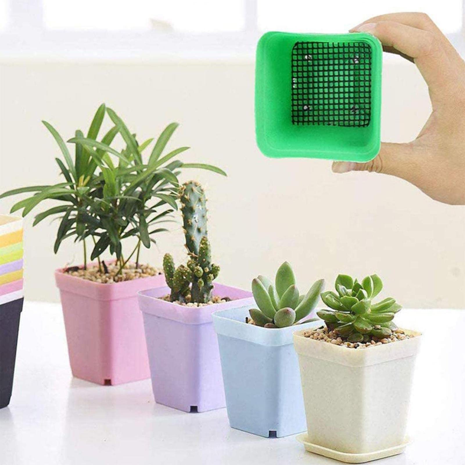 20 pezzi Rete di drenaggio in plastica per vasi da fiori