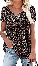 CHICZONE Women's Short Sleeve Shirts Tops Summer Tunic Loose Fit Tshirts for Leggings