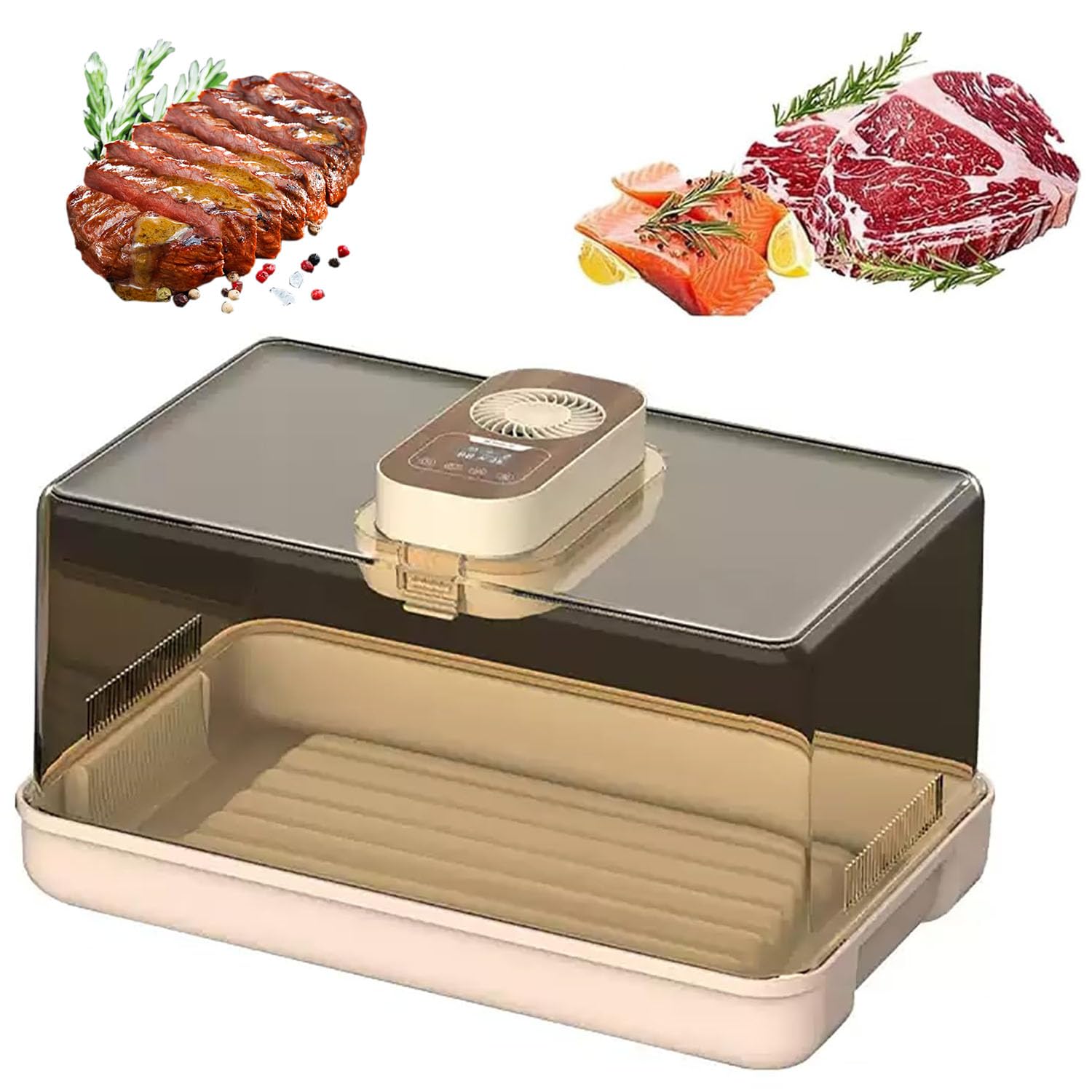 Máquina para Descongelar Carne Congelada, Tabla de Descongelación Eléctrica de 19L, con Temporizador, Velocidad del Ventilador y Control de Temperatura, Circulación de Aire Caliente de 360° para