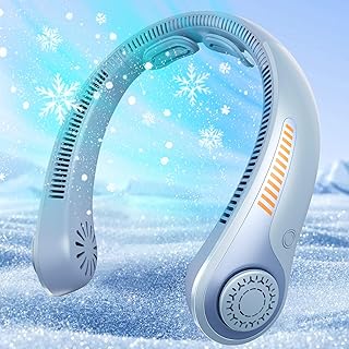 Portable Neck Fan - Rechargeable Personal Fan with Neck Support, 5-Speed Quiet Lightweight Long Lasting Neck Fan, Fathers Day, Mothers Day Gifts, Full Surround Cooling for Travel, Hot Flashes