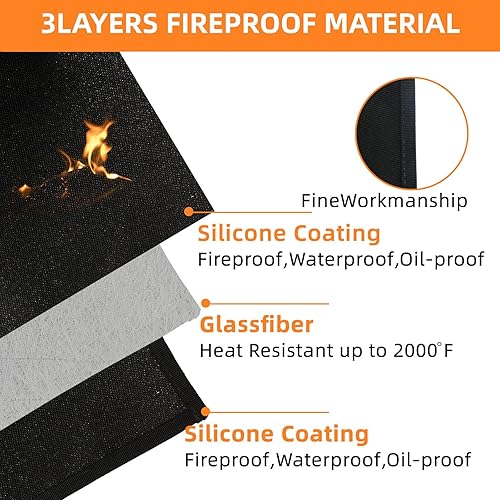 Miniatura 4 de Tapete grueso para debajo de la parrilla al aire libre, a prueba de aceite e ignífugo para césped al aire libre, fumadores, terraza y patio, tapete