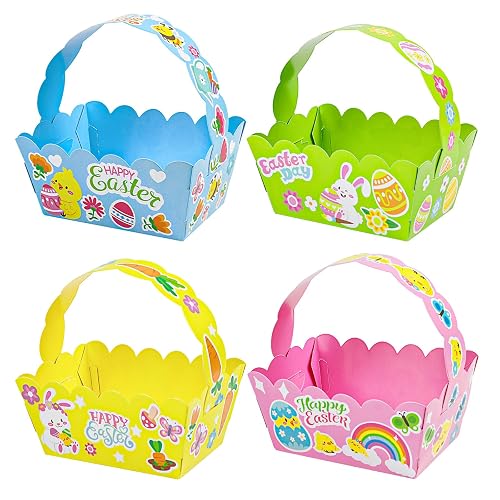 DERAYEE Small Easter Baskets, 12PCS Happy Easter Treat Gift Boxes