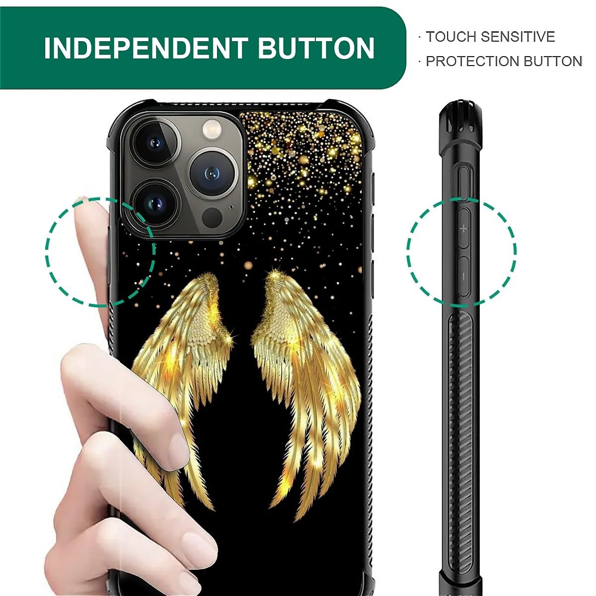 Amazon.com: CARLOCA Compatible with iPhone 16 Pro Case,Gold Angel