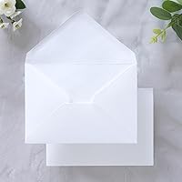 Vista 1 de PONATIA Paquete de 50 sobres A1, sobres blancos de 3.62 x 5.2 pulgadas, perfectos para tarjetas de boda, tarjetas RSVP, sobres de tarjetas de regalo