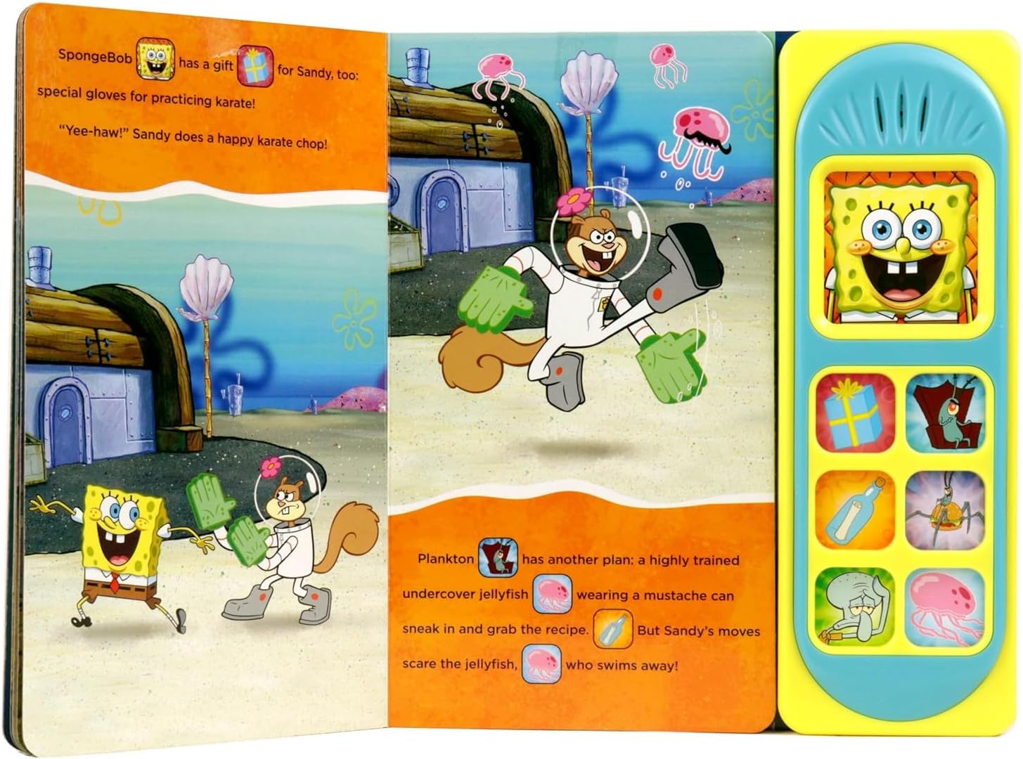 Spongebob Sound Book for Toddlers - Spongebob Squarepants Activity Book Bundle with an Interactive Learning Sound Book Plus Stickers, Door Hanger | Spongebob Gifts for Kids