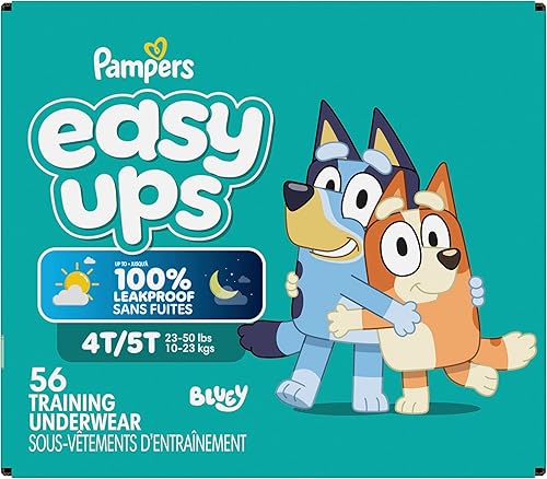 Miniatura 15 de Pampers Pantalones de Entrenamiento - Easy Ups Niños y Niñas Bluey - Talla 4T-5T, 56 Unidades, Ropa Interior de Entrenamiento para Niños