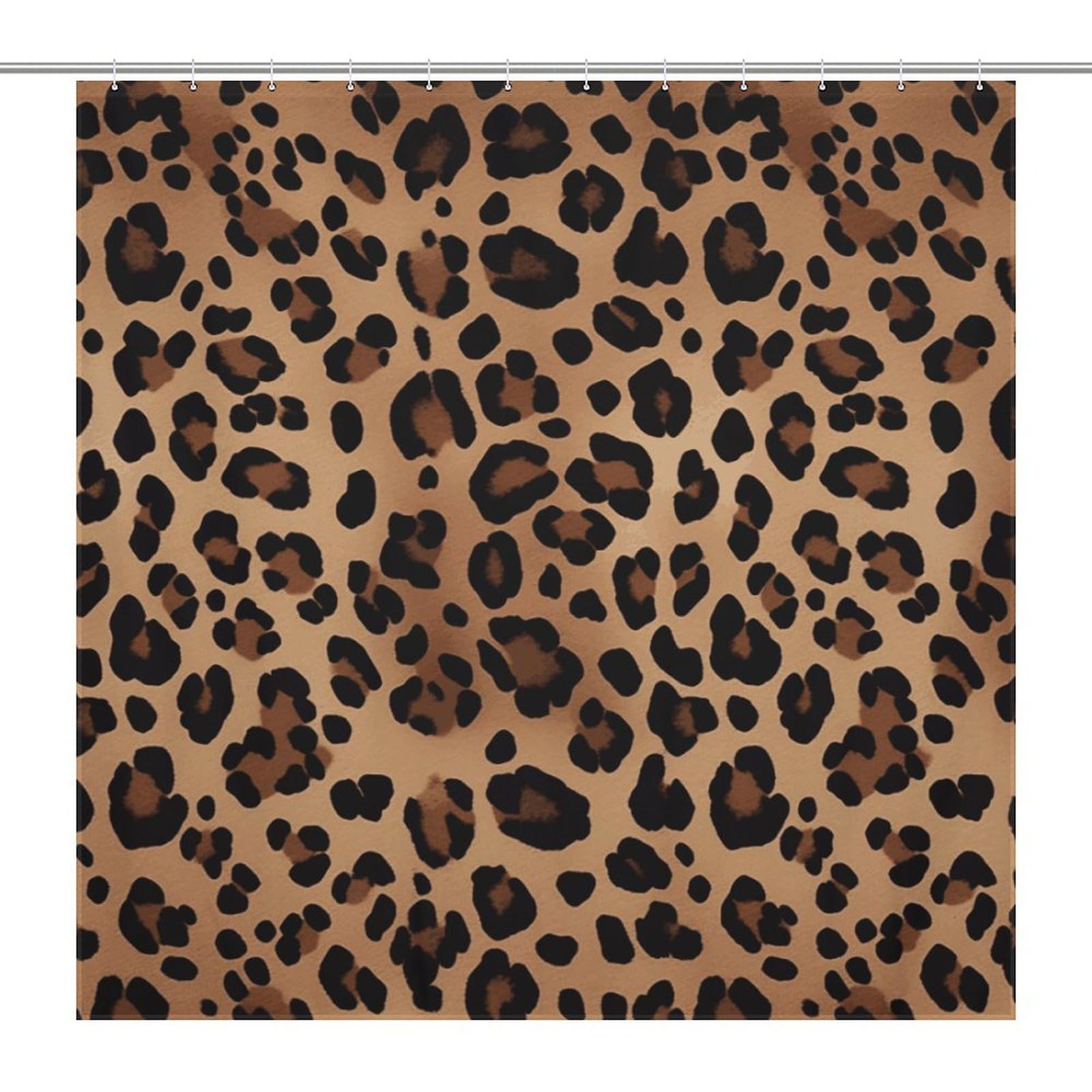Rideau de douche léopard haut de gamme 183x183 cm pour une salle de bain de luxe
