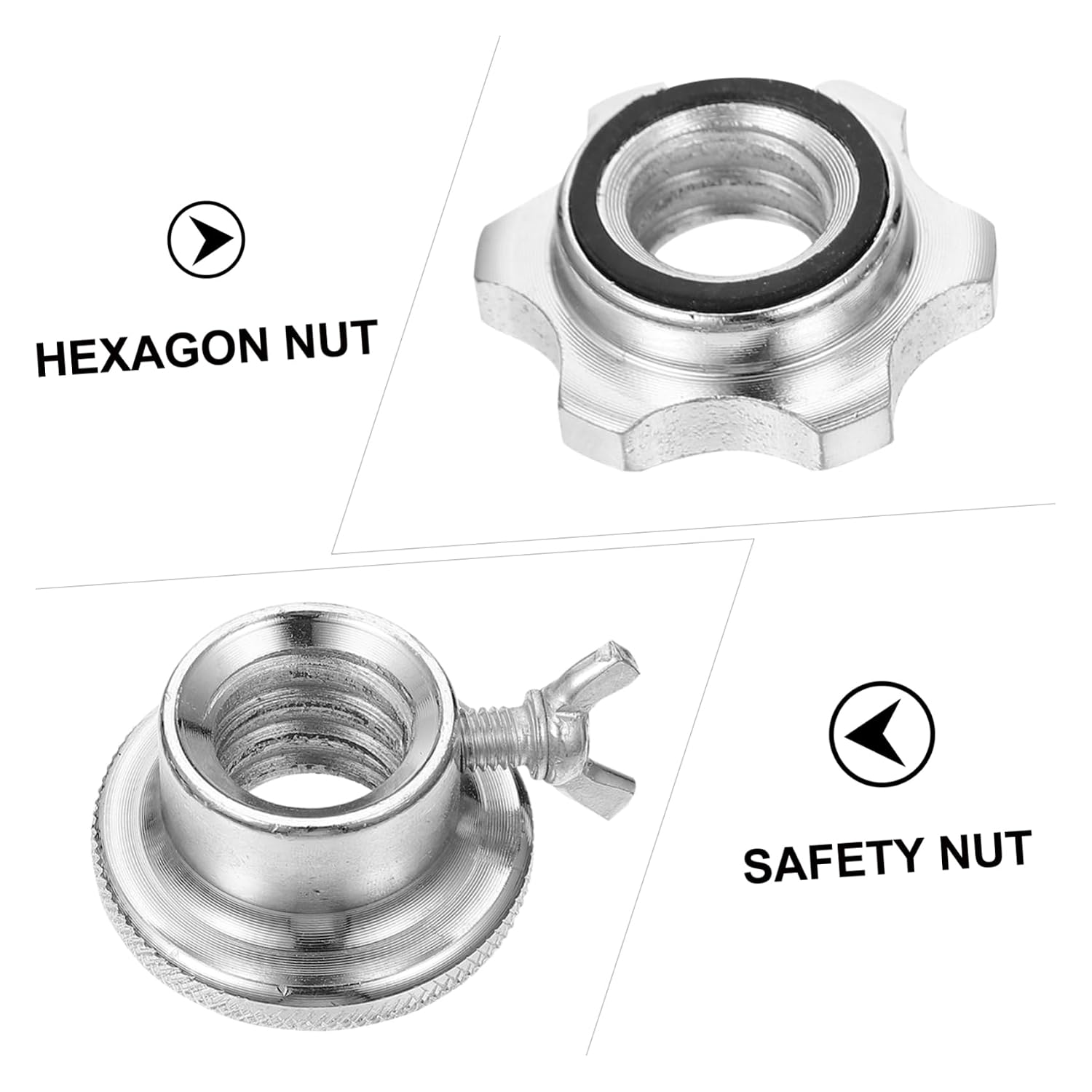 OUNONA 4pcs Dumbbell Barbell Collars Bar Nuts Exercise Collars Screws and Nuts for Weight Lifting