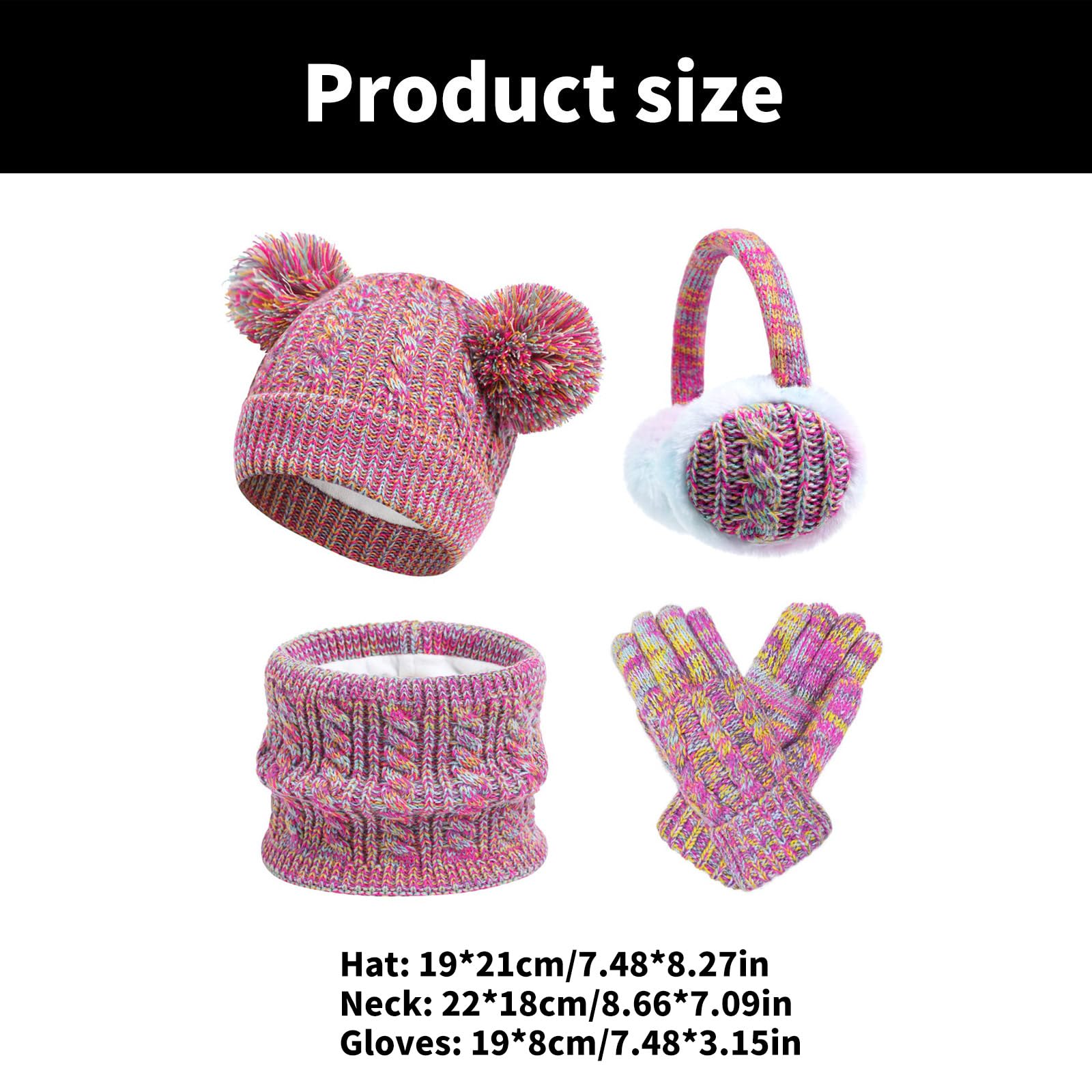Set essenziale invernale per ragazzo e ragazza Cappello foderato in pile Sciarpa Guanti e paraorecchie Set Accessori invernali per bambini per la scuola e gioco Accessori per bambini