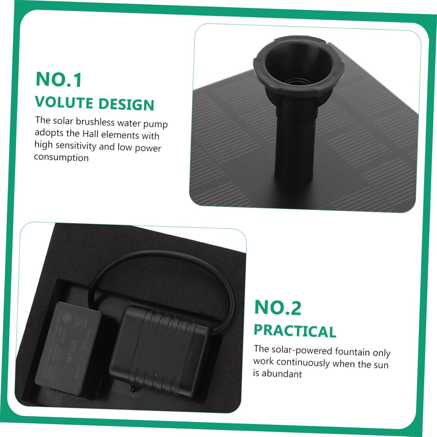 ibasenice 2pcs Solar Powered Fountain Pump Floating Water Feature for Pools and Ponds Durable Solar Water Pump for Outdoor Use Attracts Birds Easy to Install